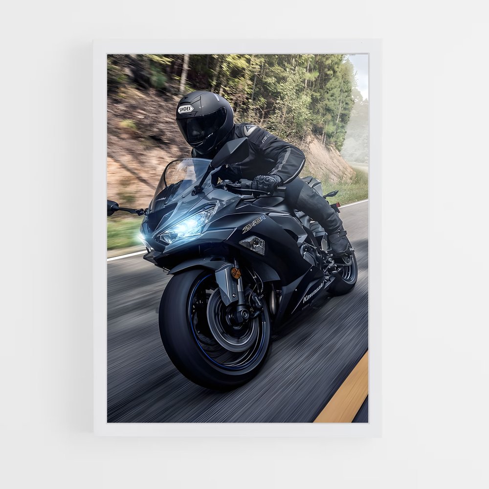 Poster envoûtant Ninja zx-r (vue 3)